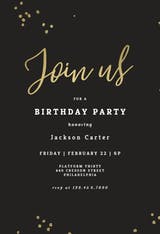 Minimal confetti - Birthday Invitation